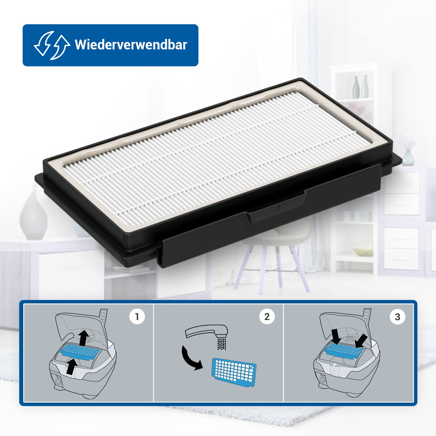 HEPA-Filter als Ersatz für Bosch BBZ154HF, VZ154, 618907, 00579496