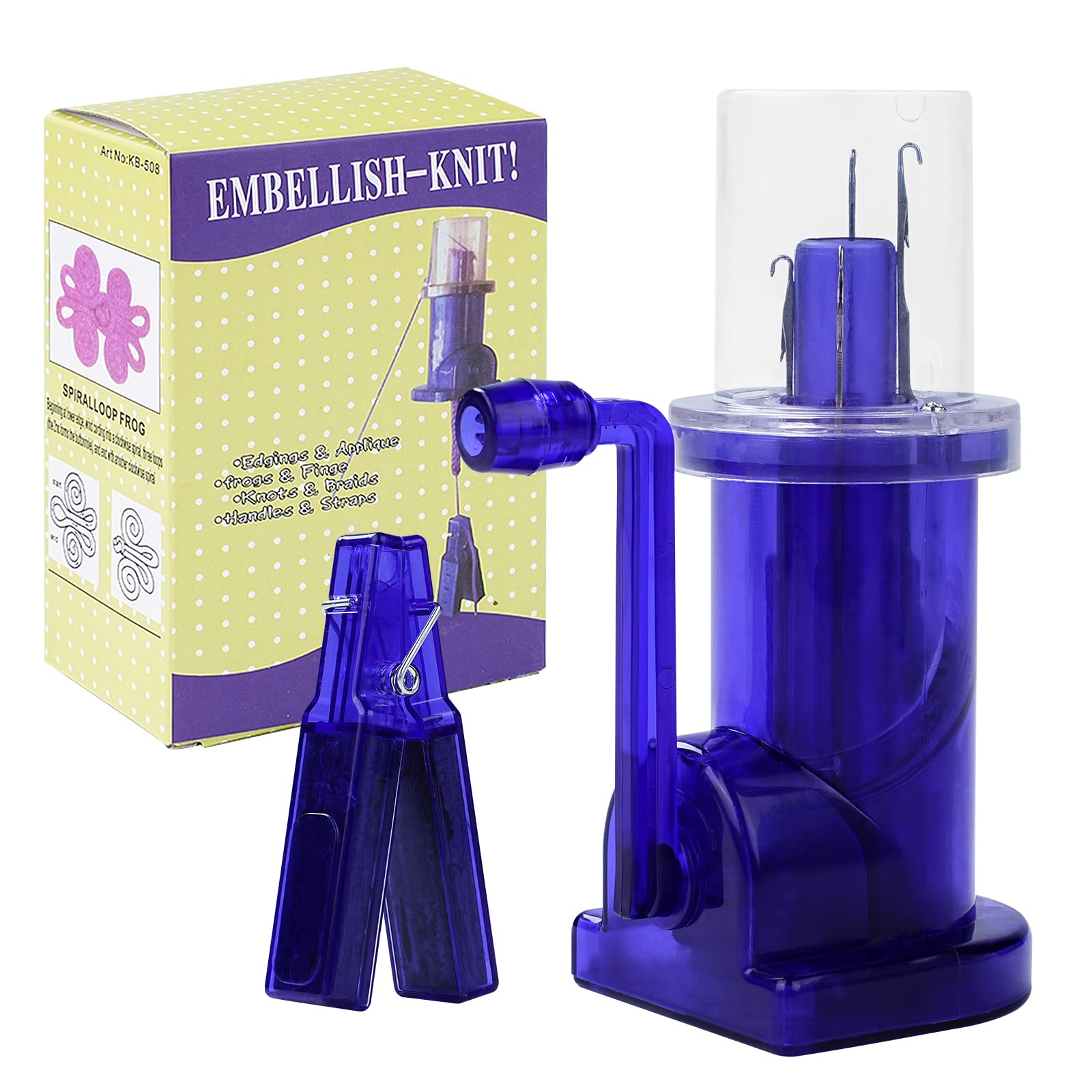 Macchina da Maglieria Manuale, Mini Macchina da Maglieria Manuale in Plastica, Macchina da Maglieria A Mano per Calze, Gioielli, Braccialetti, Cappelli, Fai da Te (Blu Navy)