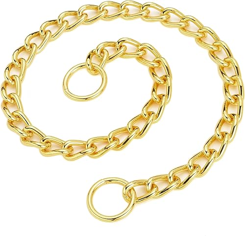 Miniatura 5 de Mogoko Collar de cadena de acero inoxidable para perro, collar de metal para cachorros, collar deslizante de cadena en P para entrenamiento de