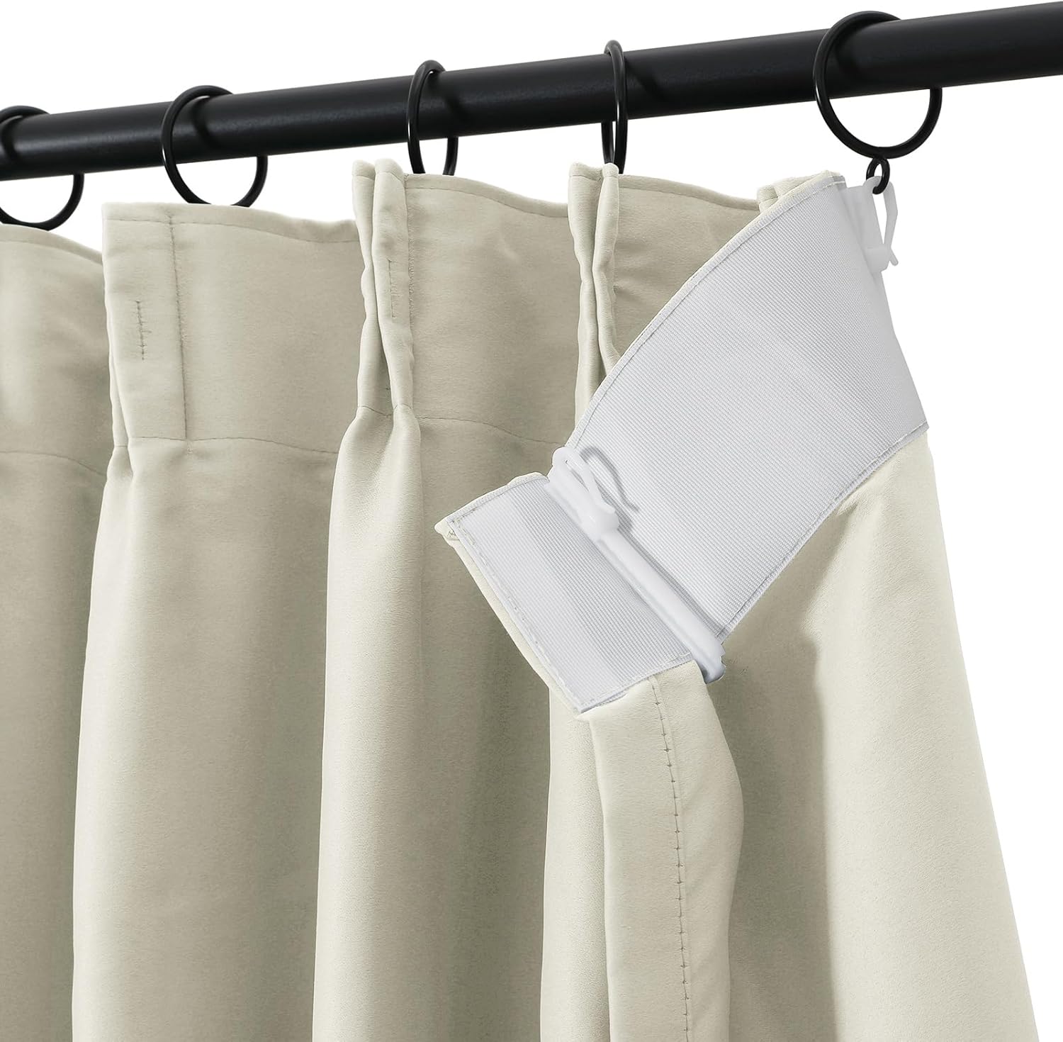 TWOPAGES Beige Pinch Pleated Room Darkening Curtain 90 Inches Long, Solid Thermal Insulated Memory Shaped Window Drapes for Bedroom,1 Panel