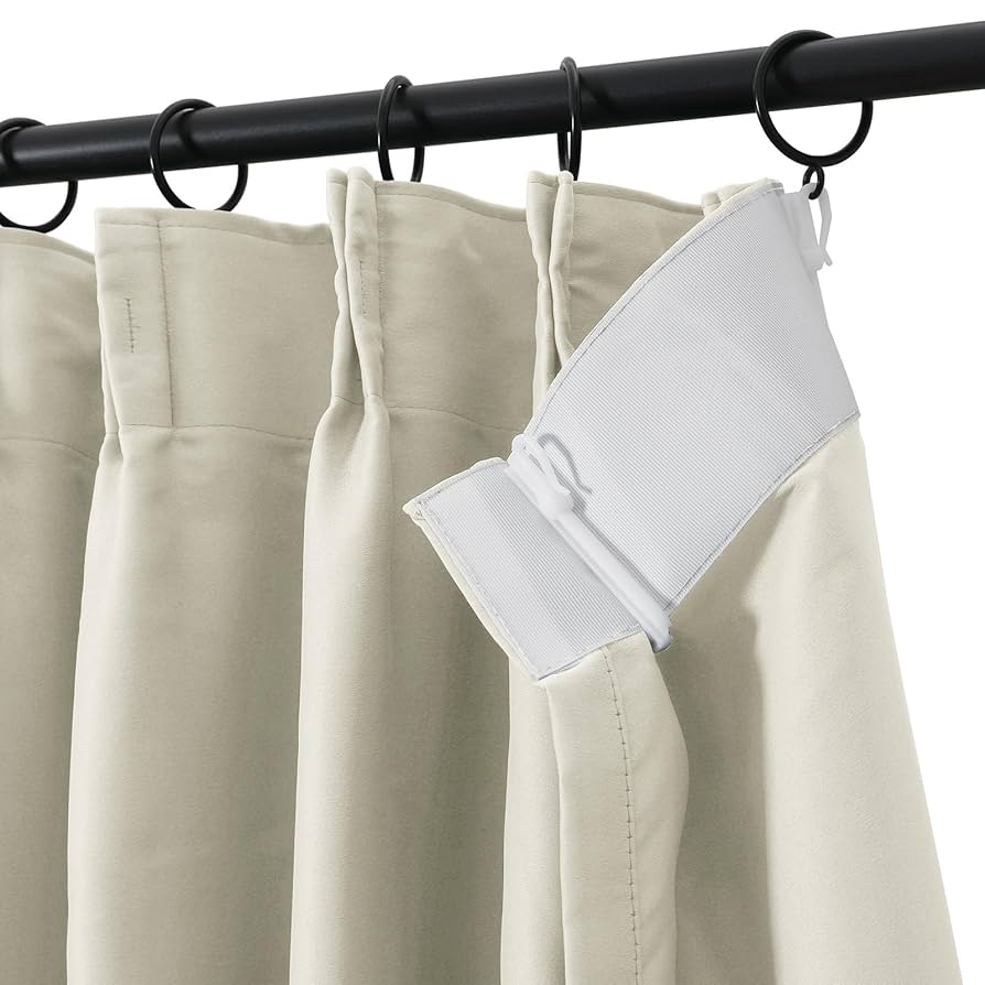 Amazon｜TWOPAGES ベージュ ピンチプリーツ ルーム遮光カーテン