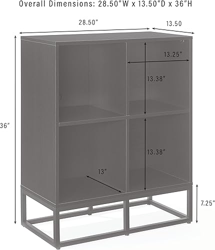 Miniatura 3 de Crosley Furniture Enzo - Estantería de almacenamiento para discos de vinilo y soporte para jugadores, color negro