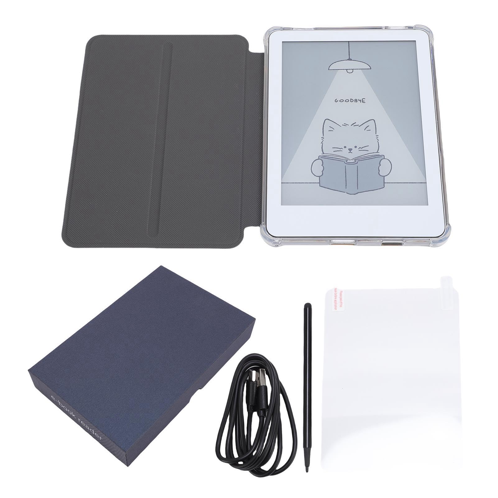Fabater E-Paper-Reader, Kompakter 6-Zoll-300-PPI-Touchscreen mit Schutzhülle für Tägliche Leser und Lernbegeisterte (White)