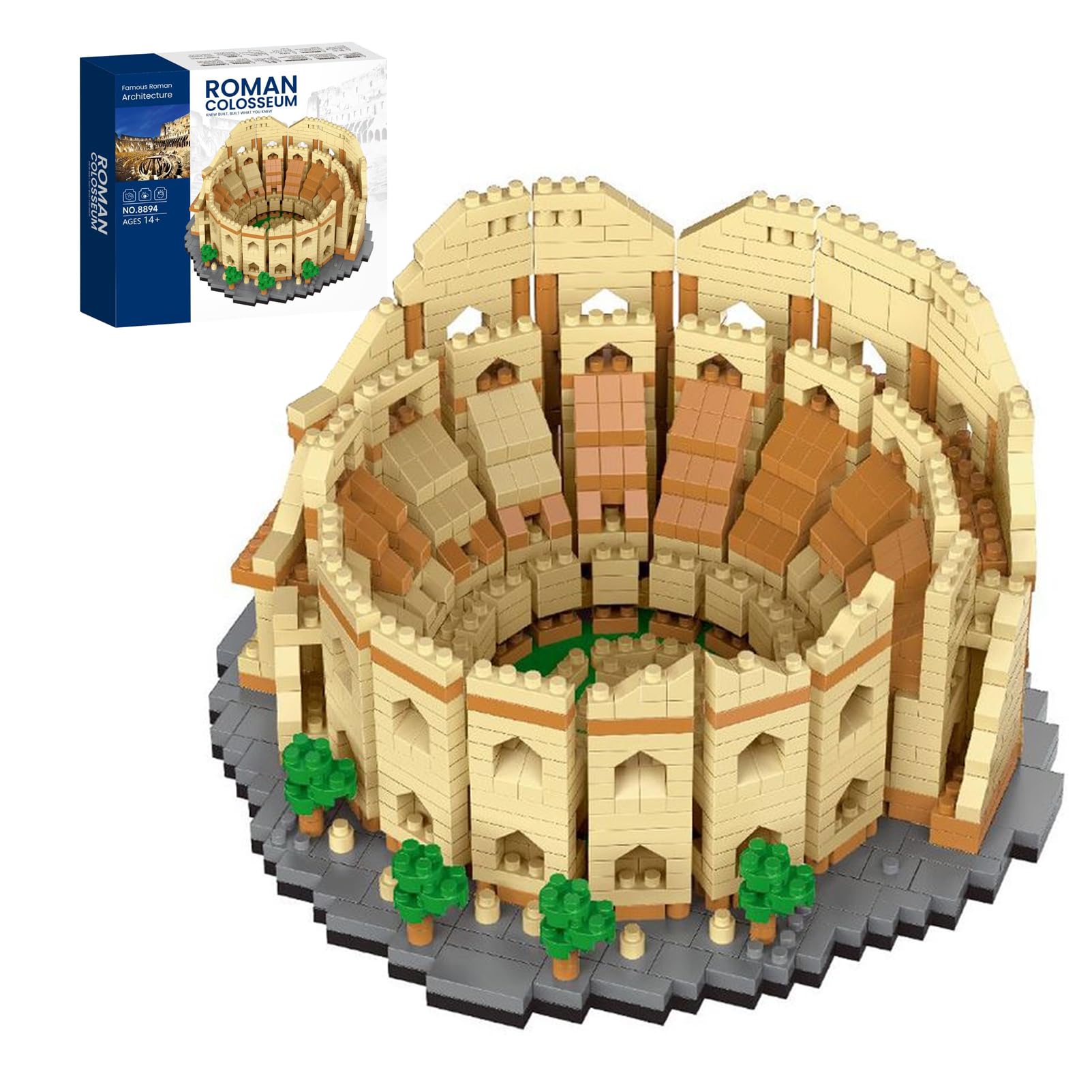 Micro Mini Building Blocks Set, Roman Colosseum Architecture Model Kit for Adults, 1500+ Pcs Collectible 3D Puzzle Landmark Building Set, Creative Gift for Teens Age 14+