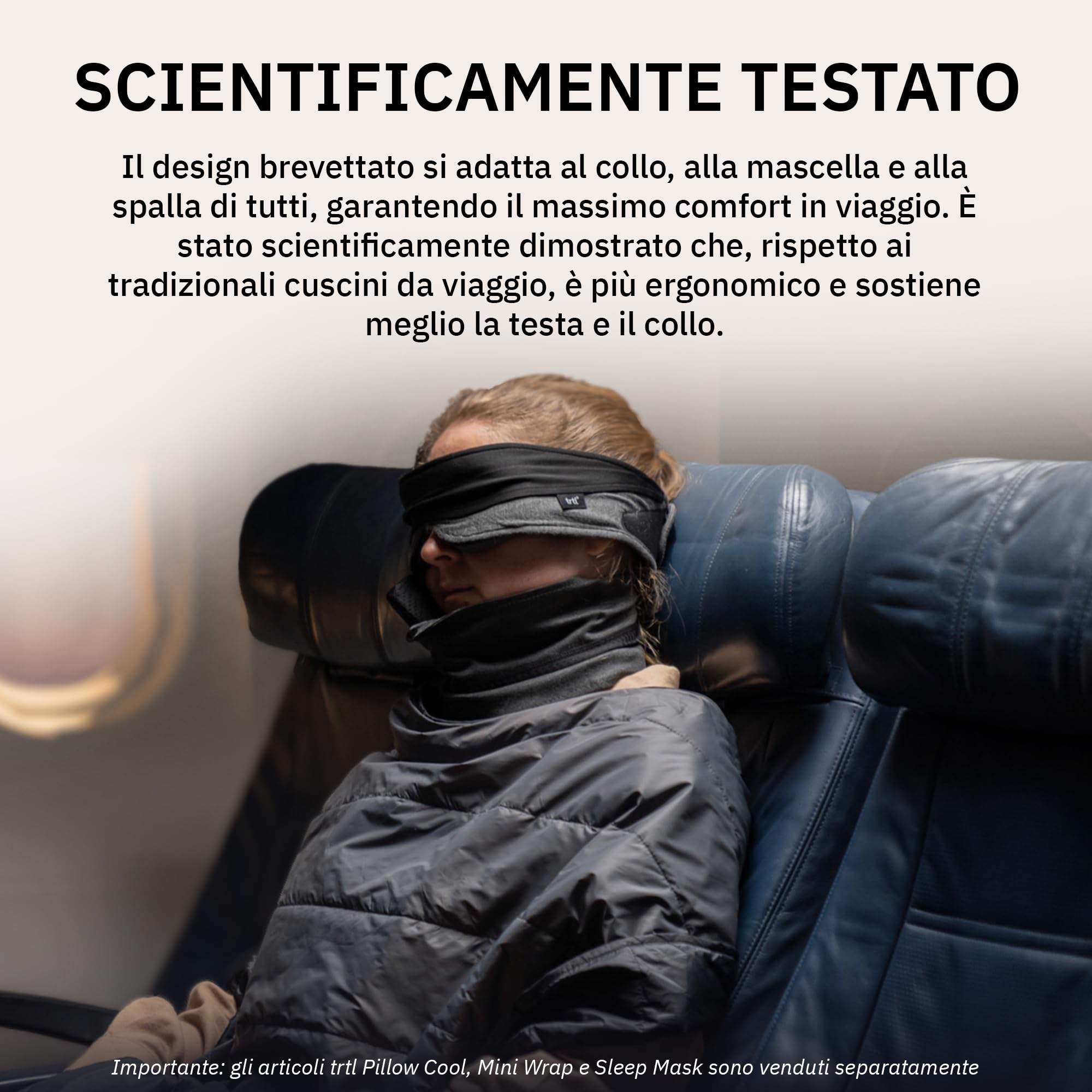 Trtl Travel Pillow Plus Grigio | Cuscino da viaggio regolabile in altezza | Per viaggiare comodamente in aereo, auto e autobus | Sistema di supporto unico | Salvaspazio