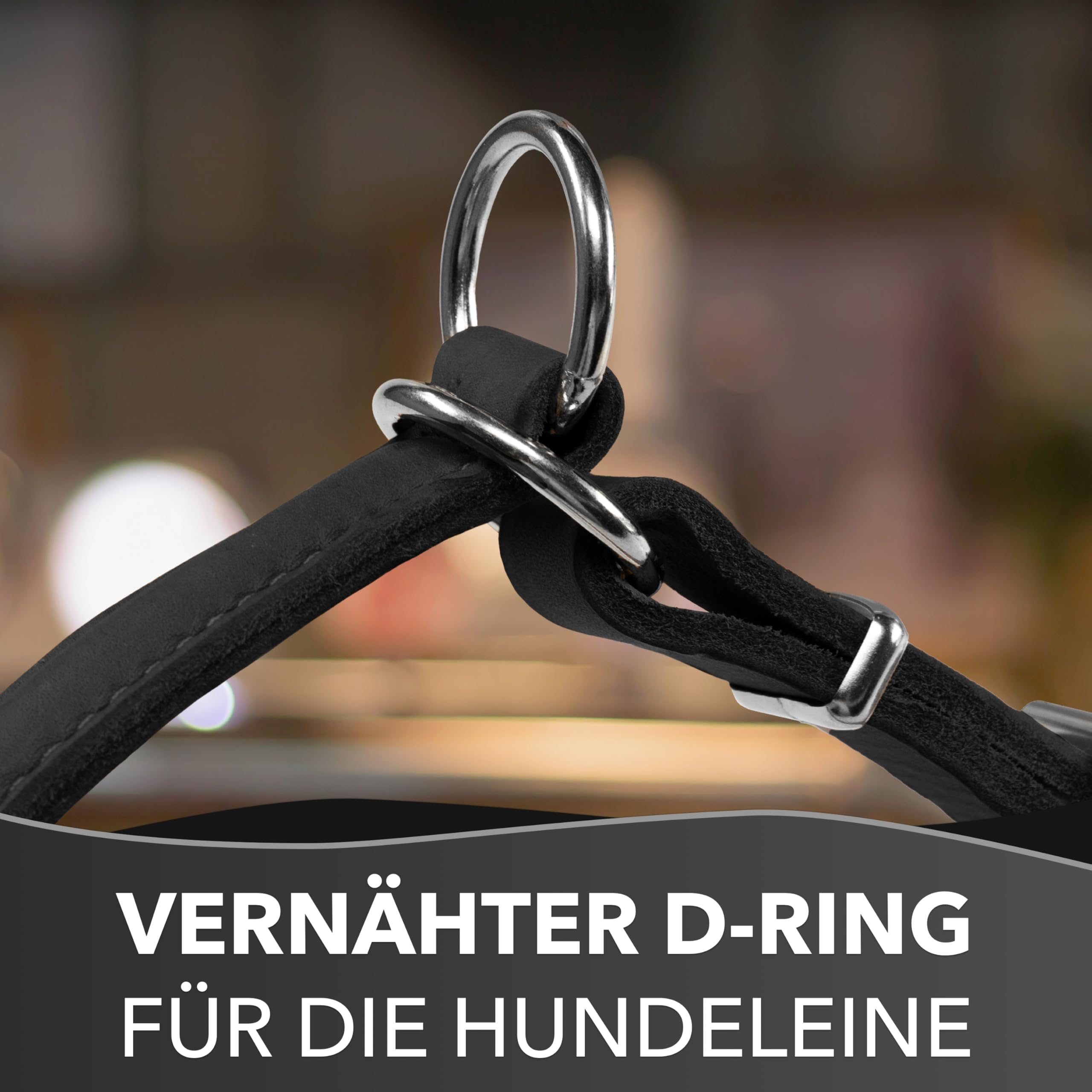 Praktische hondenhalsband met 2 lagen van leder | Agitatie werk