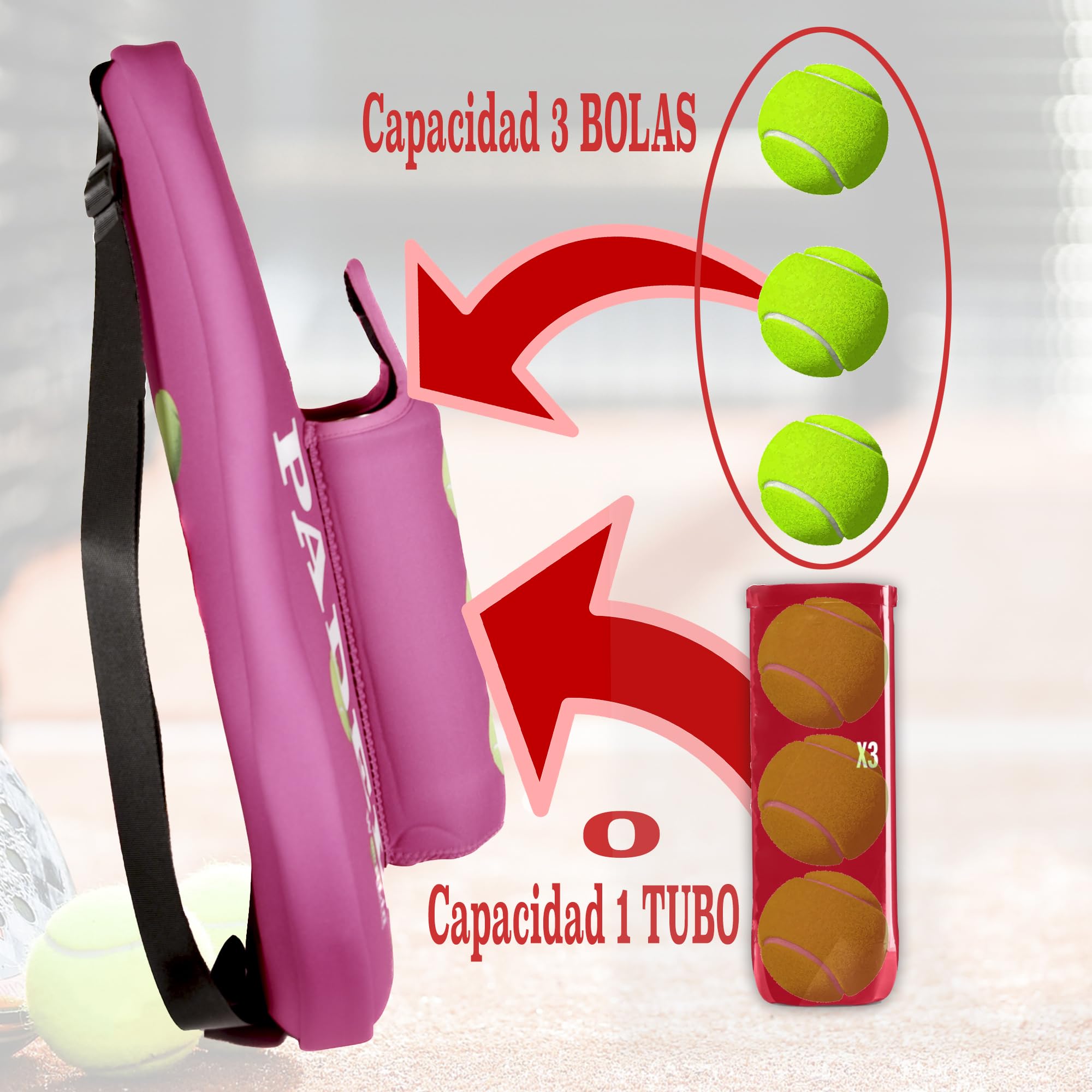 WORLin360- Funda para Pala de Padel, con Bolsillo para Pelotas, Funda para Raquetas de Padel, paletero de Padel. Funda térmica pádel. Diseño Especial.