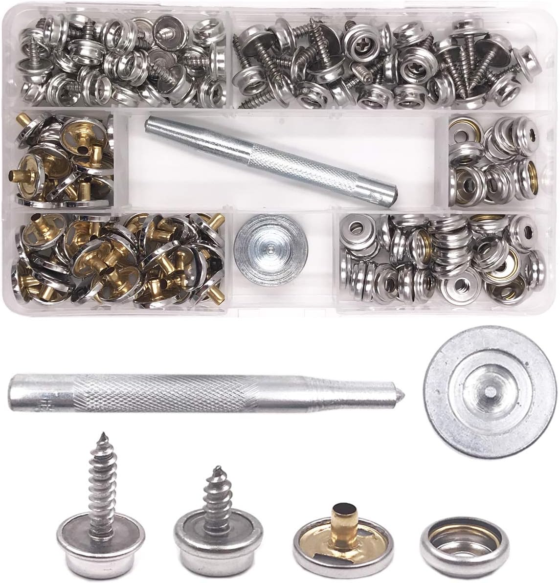 Seloky 150 PCS(50 Sets) Canvas Snap Kit Tool, Upholstery