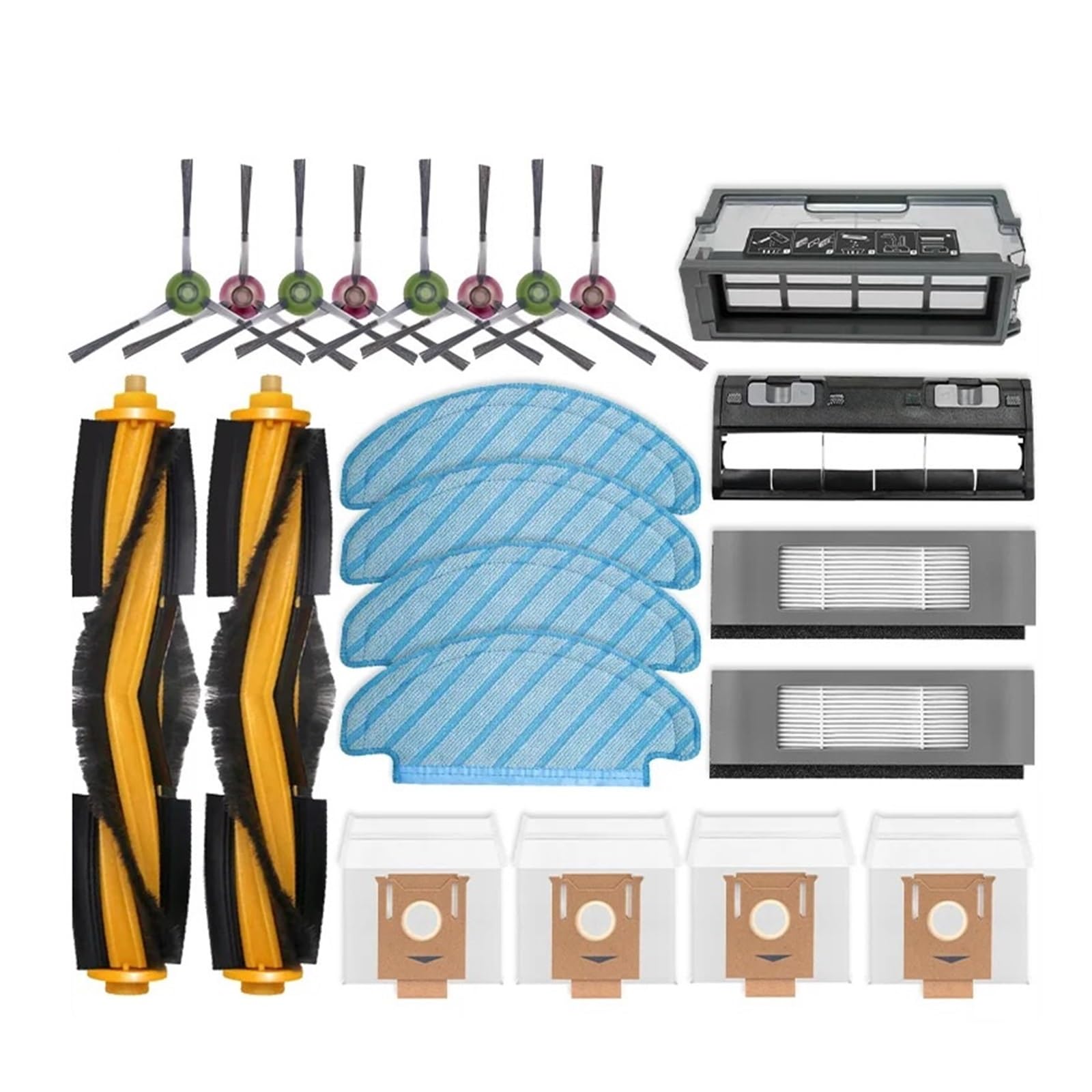 Kompatybilny z ECOVACS Deebot T8 AIVI T9 AIVI N8 Pro AIVI N9 N10 N10 Plus Akcesoria Szczotka główna, szczotka boczna, filtr, worek na kurz, filtr Hepa(Brown)