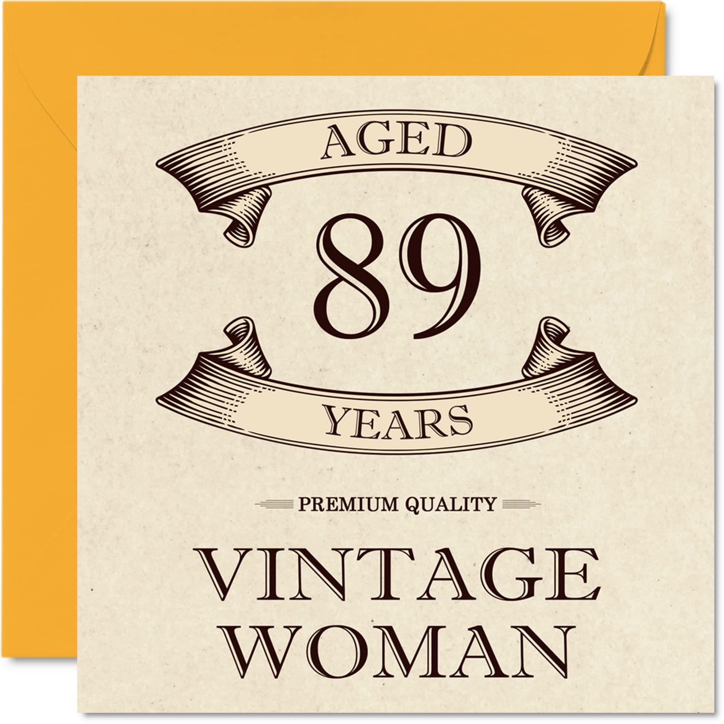 Vintage 89th Birthday Cards for Women - Aged 89 Years - Fun Birthday Card for Mum Sister Wife Granny Nanny Grandma Auntie, 145mm Ladies Greeting Cards, 89th Card