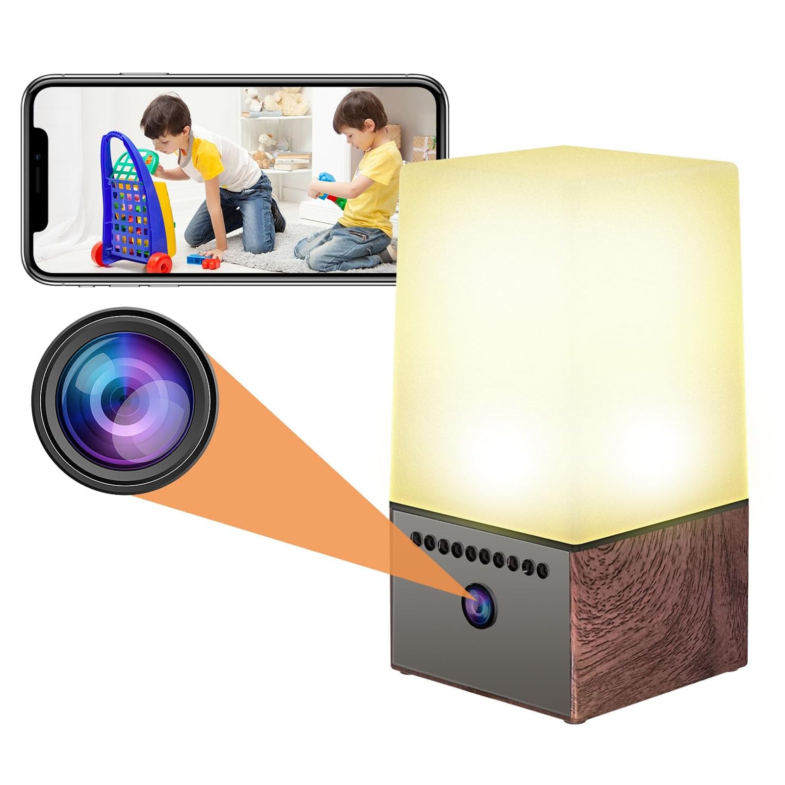 KANUIMA Indoor Camera 4K Home Security Camera with Night Light, Night Vision Motion Detection, 24/7 Recording WiFi Baby Monitor Nanny Cam (Brown)