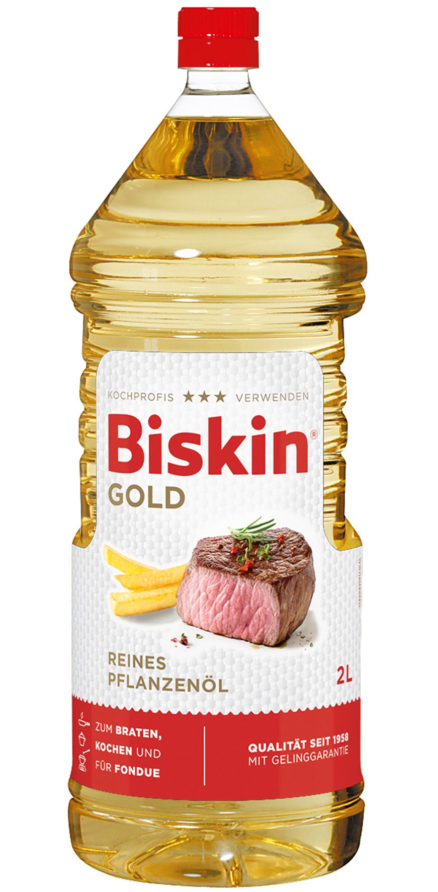 Biskin Gold Reines Pflanzenöl, 8er Pack (8 x 2 l)