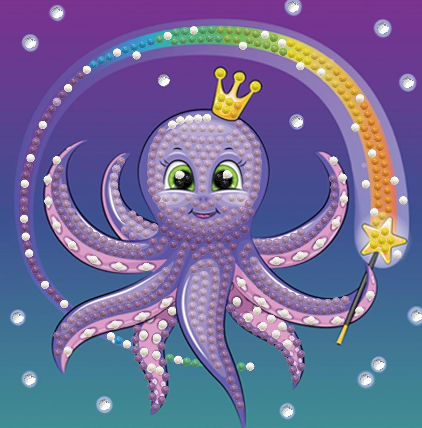 DIAMOND DOTZ Magical Octopus Dotz Box Animal Diamond Painting Kits for Adults - Diamond Art Kits a Relaxing Creative Craft Kit with Dotz Gems 5.9"x5.9"