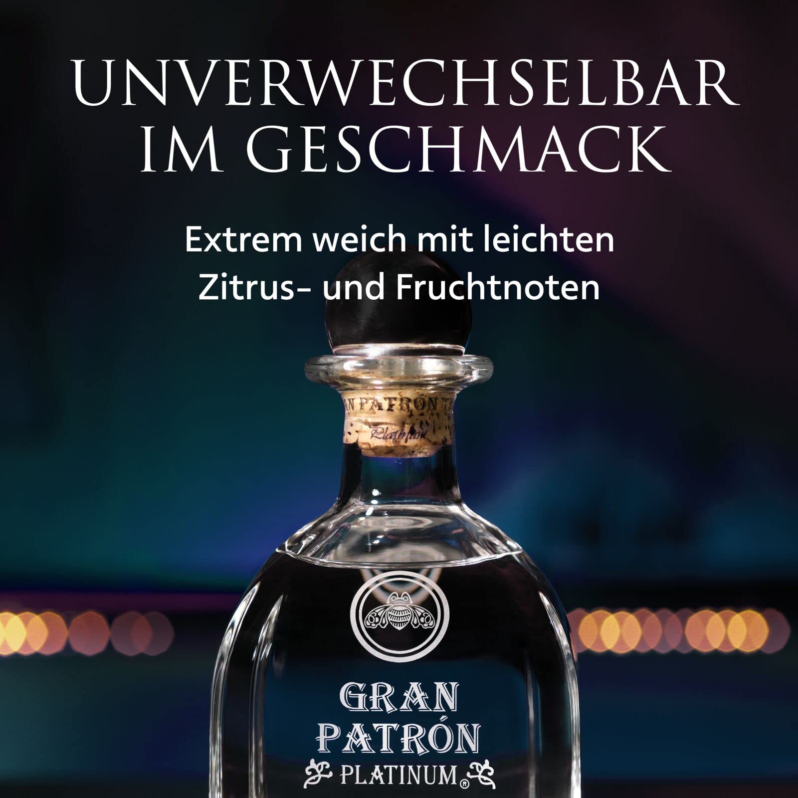 Gran PATRÓN Platinum Ultra-Premium-Tequila aus 100 % besten blauen Weber-Agaven, in Mexiko in kleinen Chargen handdestilliert, 40% Vol., 70 cl/700 ml