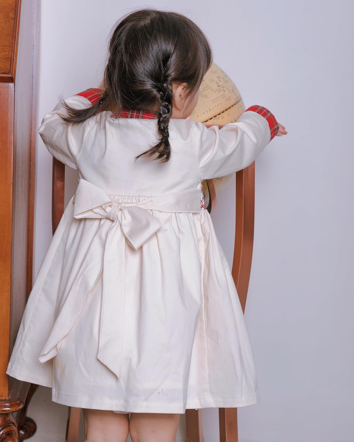 Toddler Smocked Dress Baby Girls' Clothing Long Sleeve Fall Dresses Family Matching Easter Clothes for Birthday Holiday - Image 6