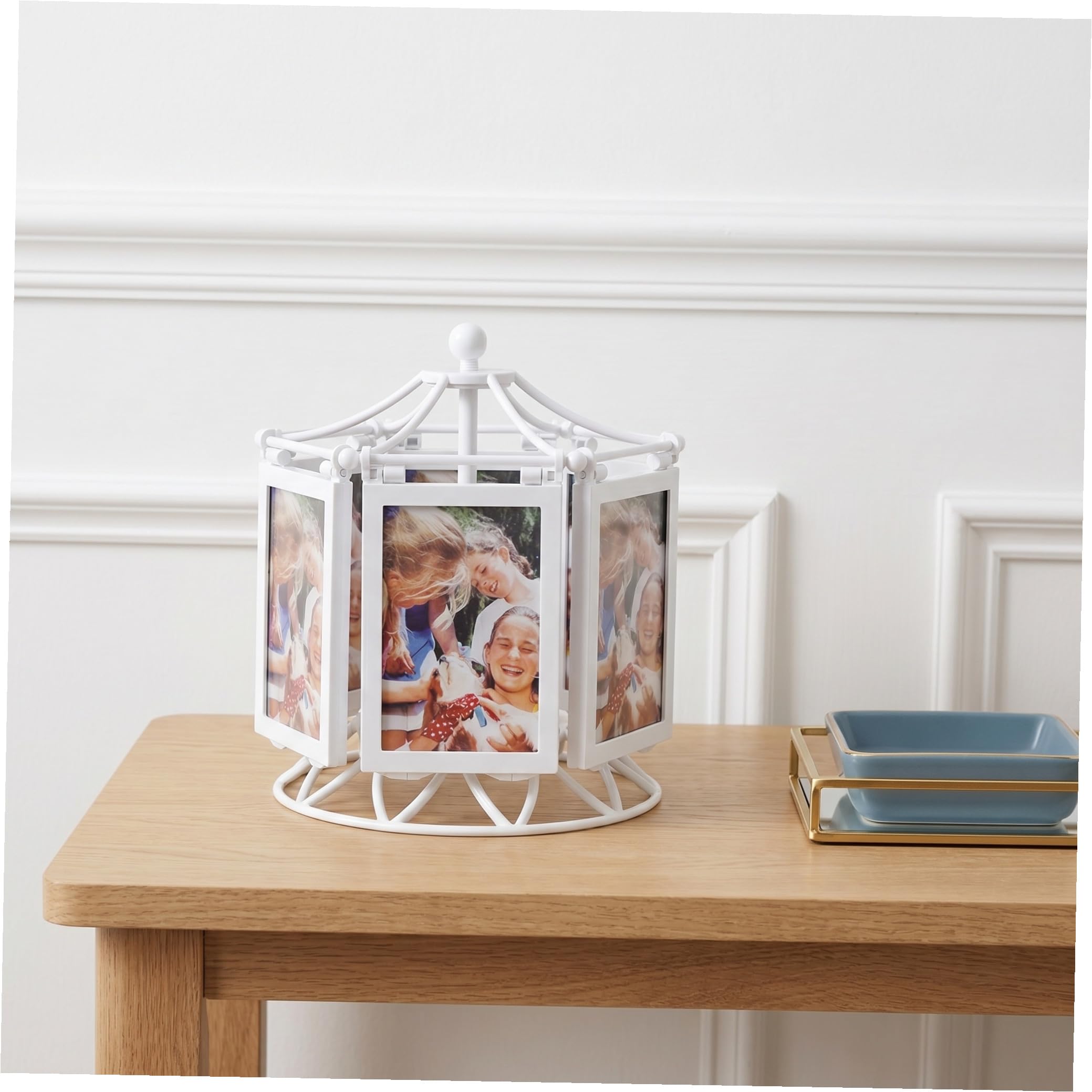 Rotierender Bilderrahmen Drehung Tischdeko Für Fotos Getrocknete Blumen Und Pflanzen Geschenk Für Hochzeit Geburtstag Und Weihnachten Stilvolle Wohnaccessoires Zur Verschönerung Ih