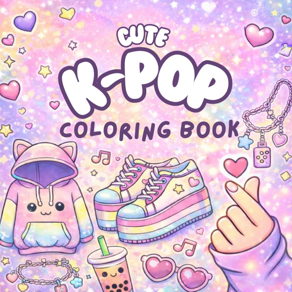 K-POP Coloring Book: Cute K-Pop Coloring Book with Korean Music-Inspired Aesthetic, Pages in Chibi Kawaii Art for Kids, Teens, Adults