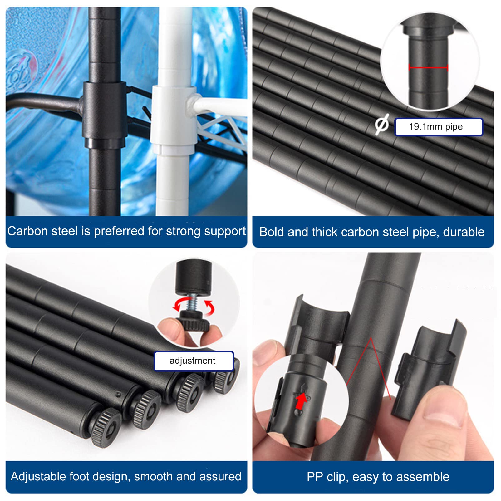 Estante para Jarras con Enfriador de Agua de 5 Galones para 8 Botellas, Estantes Organizadores para Portabotellas de Agua de Alta Resistencia, Estante de Almacenamiento para Botellas de Agua