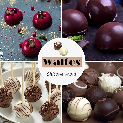 Miniatura 9 de Walfos Moldes de silicona para dulces de 50 cavidades de mini terraza cuadrada  antiadherentes, apto para lavavajillas y grado alimenticio, 3