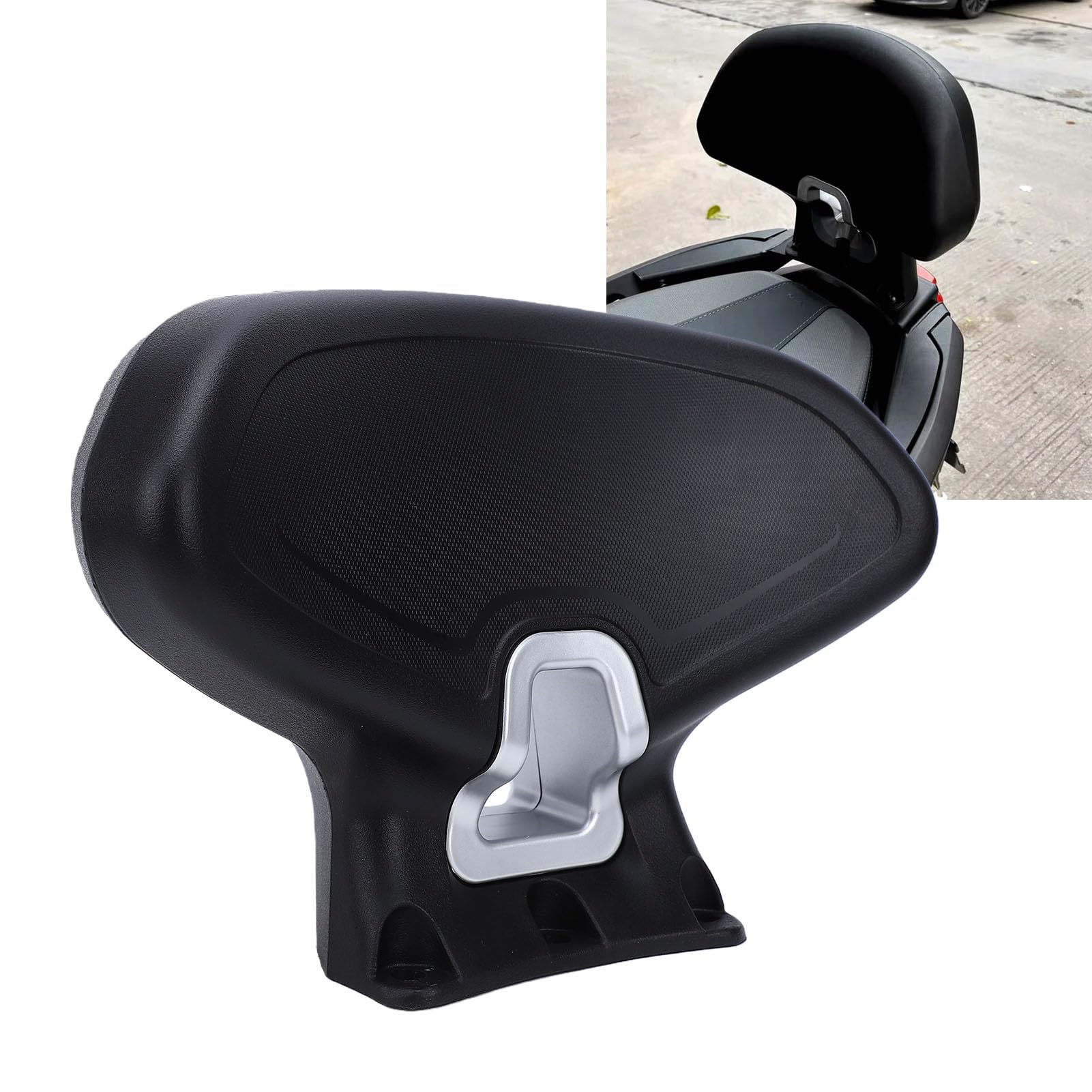 Sxhlseller Schienale per Moto, Cuscino Schienale Passeggero con Base in Lega di Alluminio, Posteriore per Moto Impermeabile Ad Alta elasticità per ADV160 ADV350 ZONTES 368G
