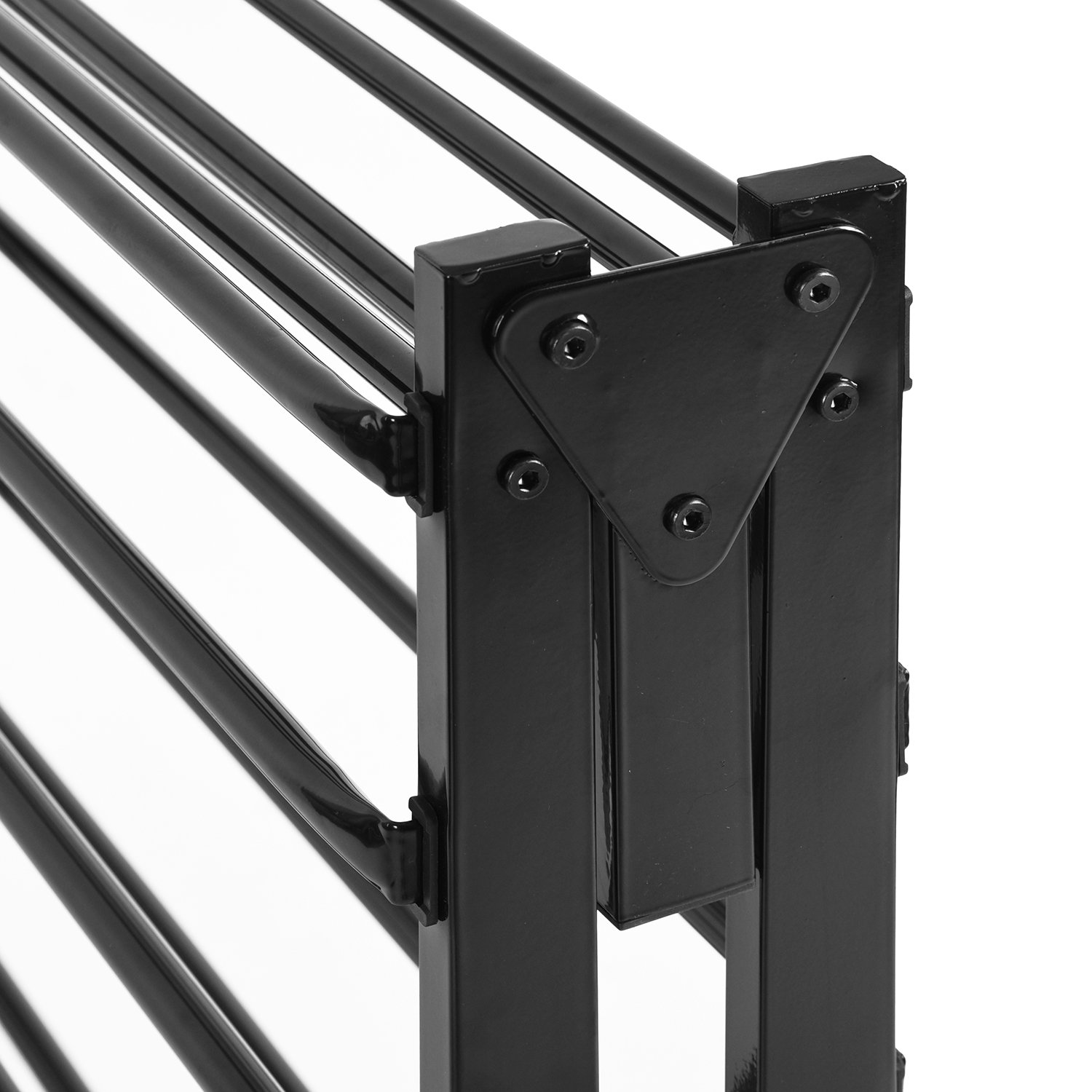 setsail Cadre de lit simple pliable en métal de 90 x 190 cm, lit d'appoint portable avec 4 roues, convient pour matelas de 90 x 190 cm, noir