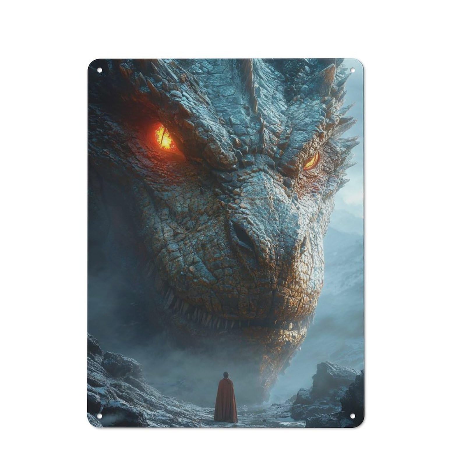 Junmoney Dragon Encounter Retro Metal Sign 40X30cm Featuring For Bar Or Restaurant, For Bar Decor Enthusiasts