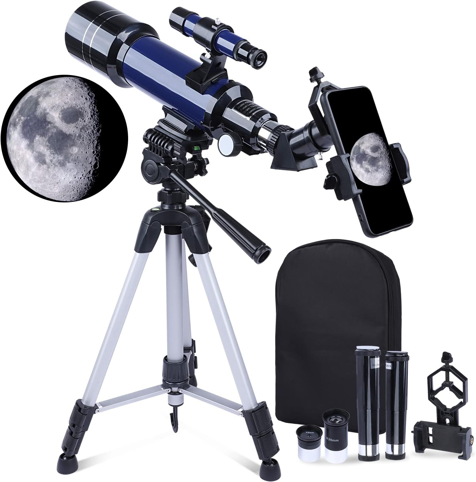 Celestron 21035 Travel Scope 70 Portable Refractor Telescope Kit with ...