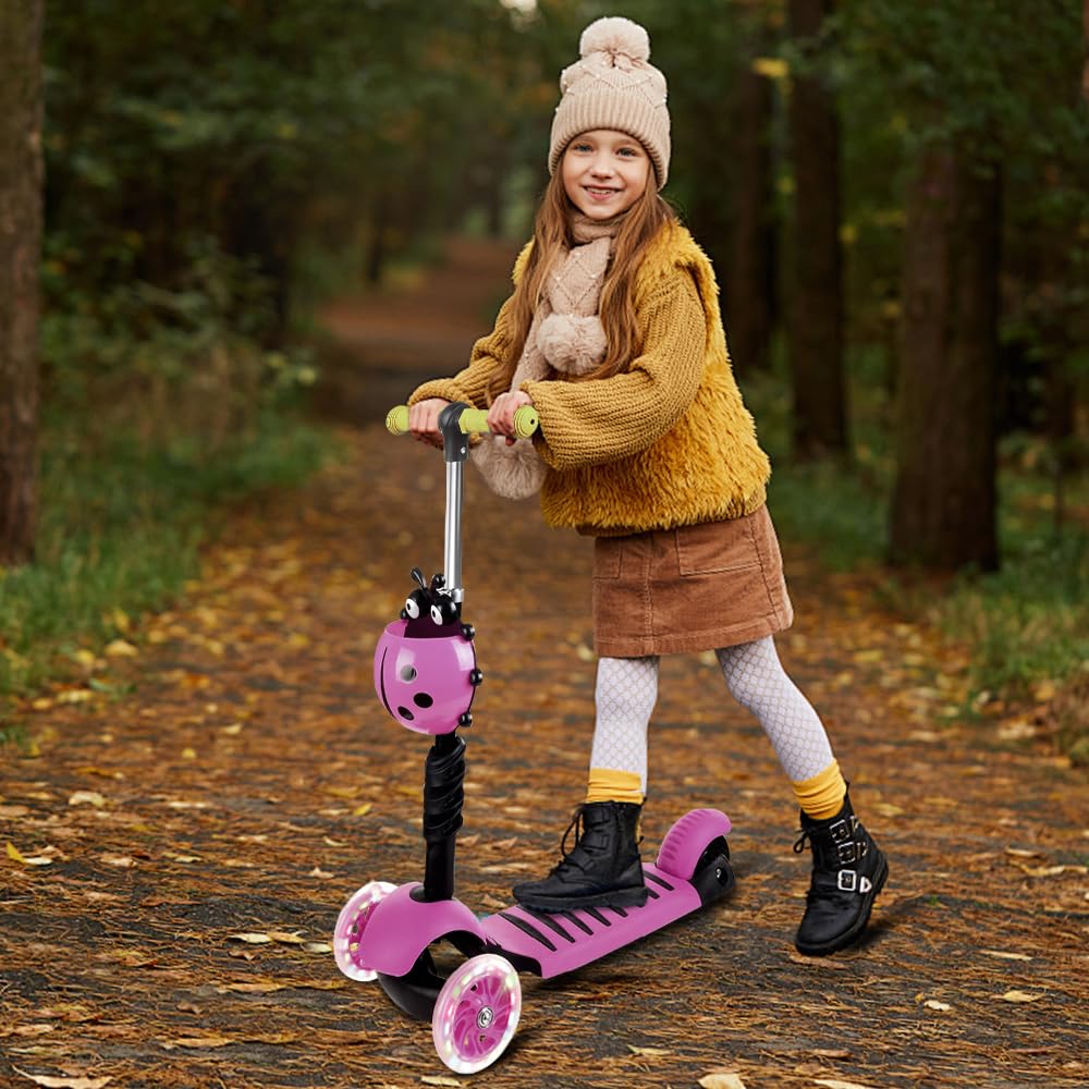 Patinete infantil 3 en 1 a 3 ruedas LED, altura ajustable