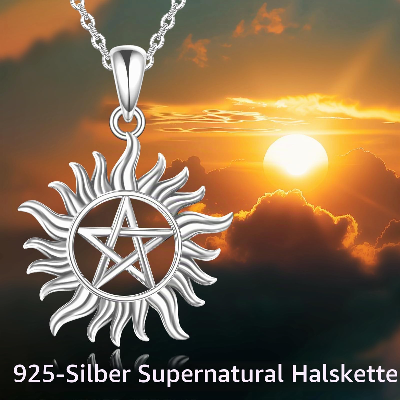 ONEFINITY Supernatural Kette 925 Sterling Silber Anti Possession Anhänger Halskette Amulett Schmuck für Herren Damen