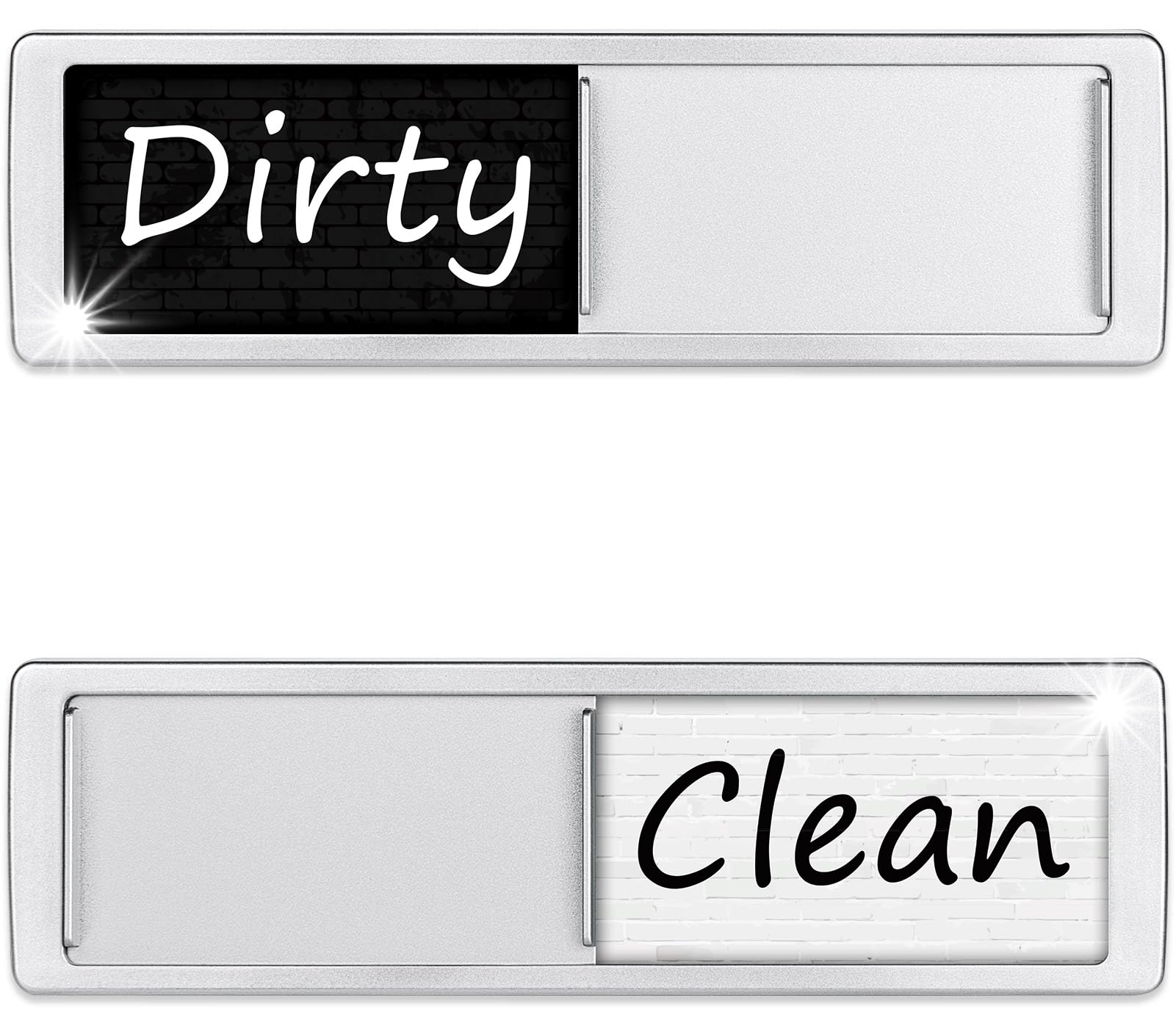 Dishwasher Magnet Clean Dirty Sign Shutter Only Changes When You Push It Non-Scratching Strong Magnet or 3M Adhesive Options Indicator Tells Whether Dishes are Clean or Dirty (Walls Black/White)