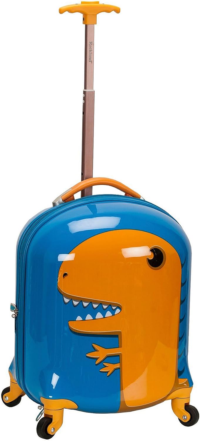Rockland Jr. Kids' My First Hardside Spinner Luggage,Telescoping Handles, Dinosaur, Carry-On 19-Inch Carry-On 19-Inch Dinosaur