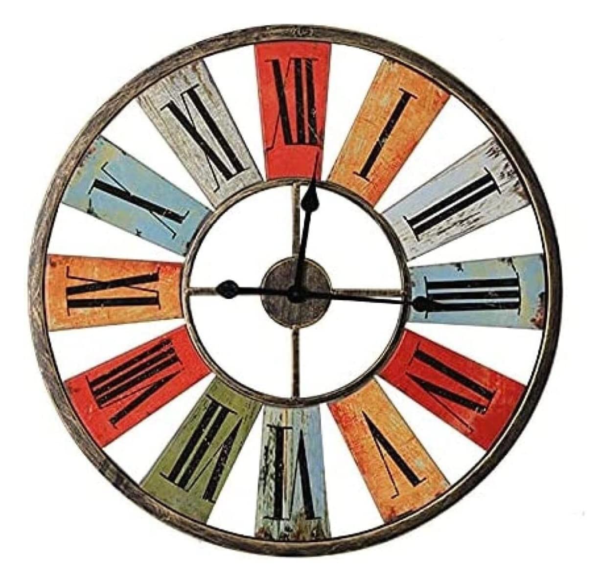 KRXSOBNV wall clock, Silent Non-Ticking Vintage Roman Numerals Round Modern Clocks for Bar Wall for Living Room
