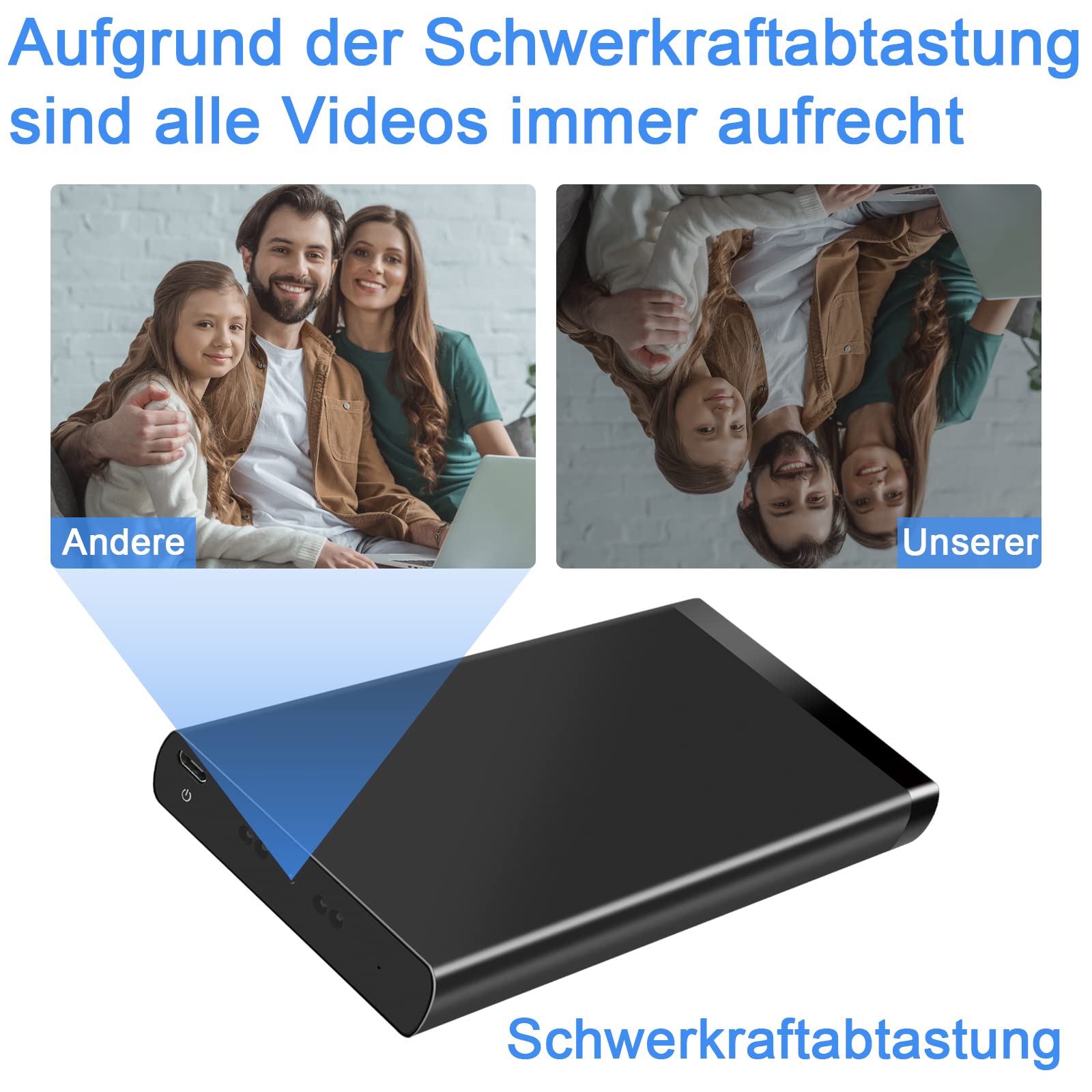 Kleine Kamera HD 10000mAh, Tragbare Videokamera Outdoor für Drinnen Draußen