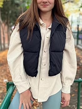 Ayturbo Women's Lightweight Cropped Puffer Vest Quilted