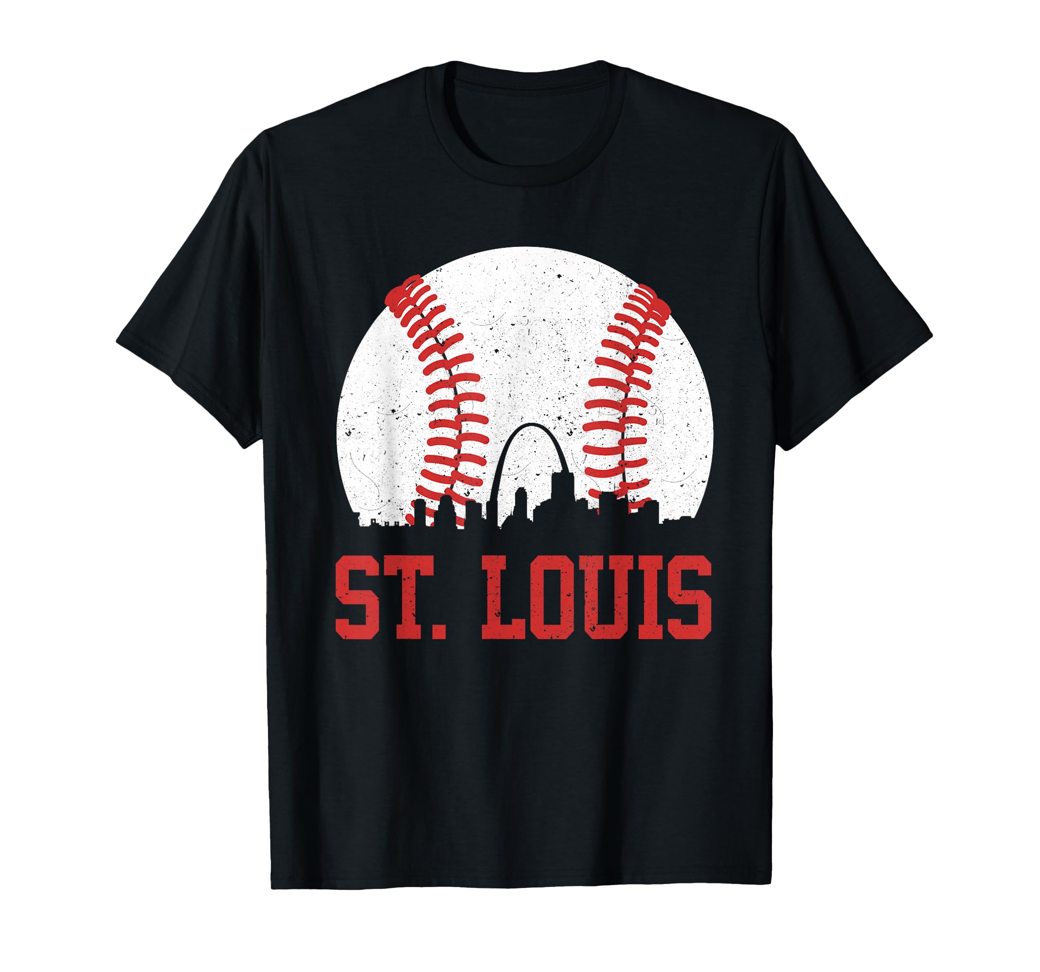 St. Louis Cityscape Vintage Baseball City Men Women Kids T-Shirt