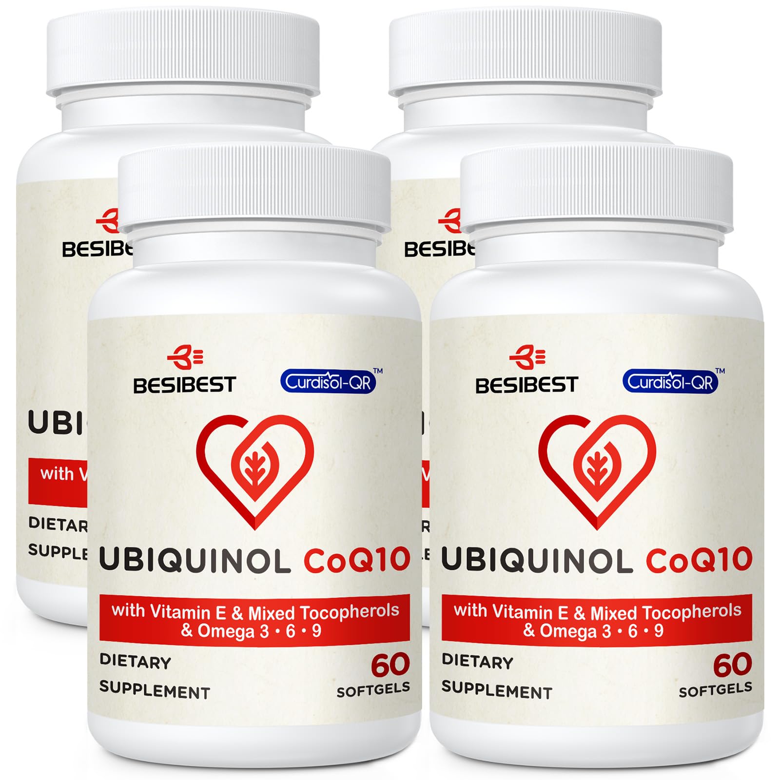Ubiquinol CoQ10-600mg-Softgel, Active Form of Coq10 Ubiquinol Supplement with Vitamin E & Omega 3, 6, 9, High Absorption-Coenzyme-Q10, Powerful