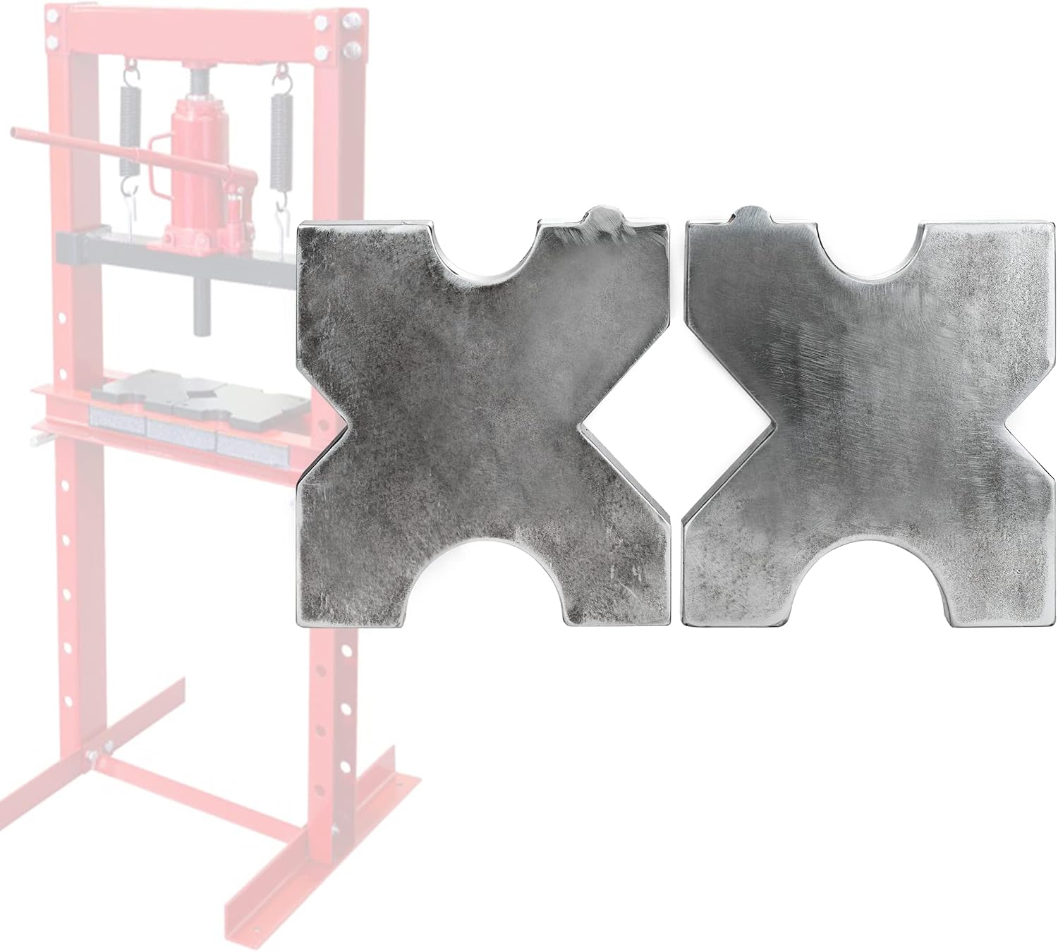 Arbor Press Plate, 20 Ton Shop Metal Press Plates Made From AR400F Material with Yield Strength of Over 140,000 PSI, H Frame Hydraulic Shop Press Plate 4 Notch 1"X 9.75"X 9.75" (1 Pair)