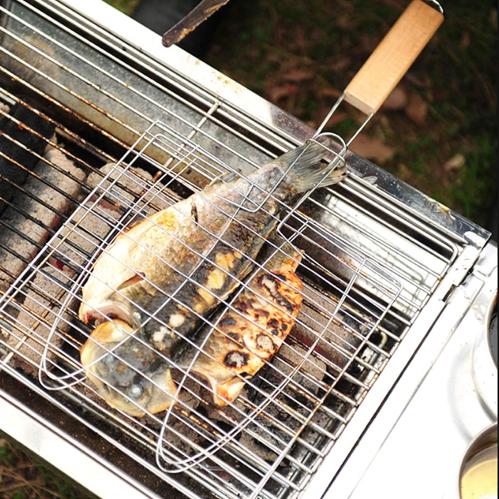 Amazon.com: Fish Grilling Basket, Stainless Steel BBQ Baskets for Grilling  Non Stick BBQ Net, Portable Outdoor Camping BBQ Rack for Fish, Shrimp,  Vegetables, Barbeque Grilling Accessories : Patio, Lawn & Garden