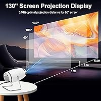 Vista 8 de Mini Projector with WiFi and Bluetooth, 4K 1080P Support Portable Projector Auto Keystone, 130'' Screen Movie Projector for Home Theater 180