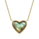 VACRONA Heart Necklaces for Women Natural Stone Pendant Necklace Heart Jewelry for Women Valentine's Day Gifts