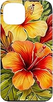 Vista 7 de Hawaiian Tropical Yellow Red Hibiscus Plumeria Case for iPhone 17
