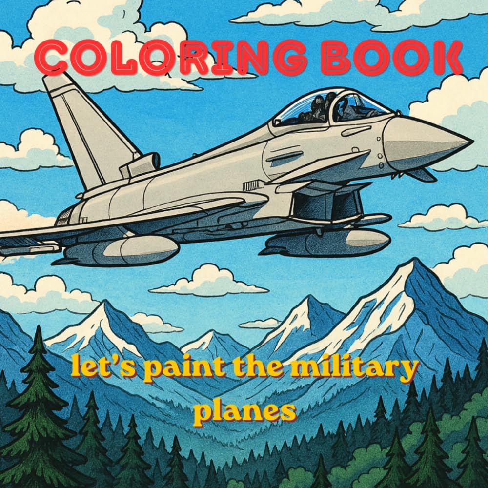 Coloring Book. Let's paint the military planes.