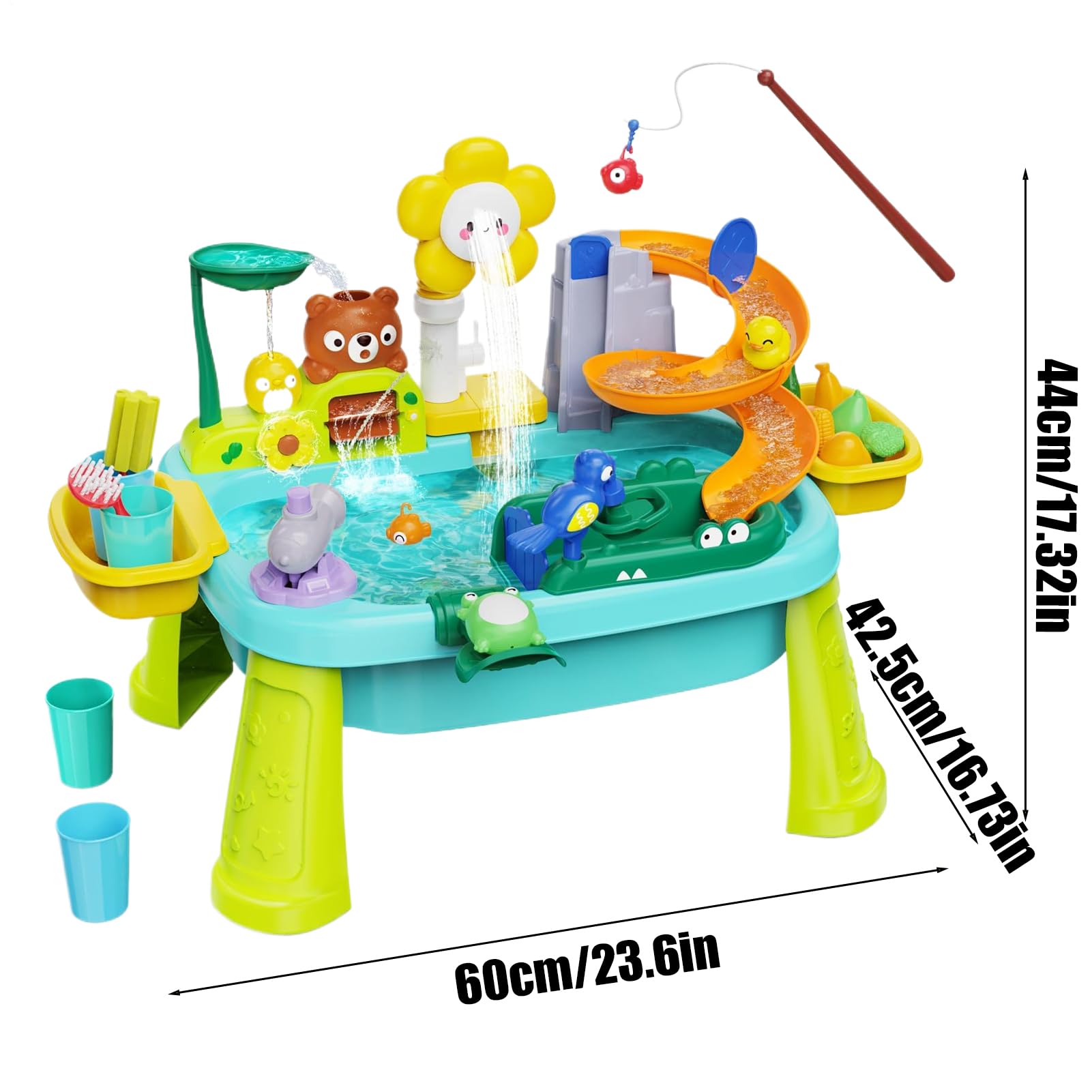 Stół wodny ogrodowy Zabawki Magnetyczne, Interaktywne, Sensoryczne | Letni Sensoryczny Zestaw Do Aktywności Z Wodą I Piaskiem Dla dzieci i przedszkolaków do ogrodu, podwórka, do wanny i basenu,