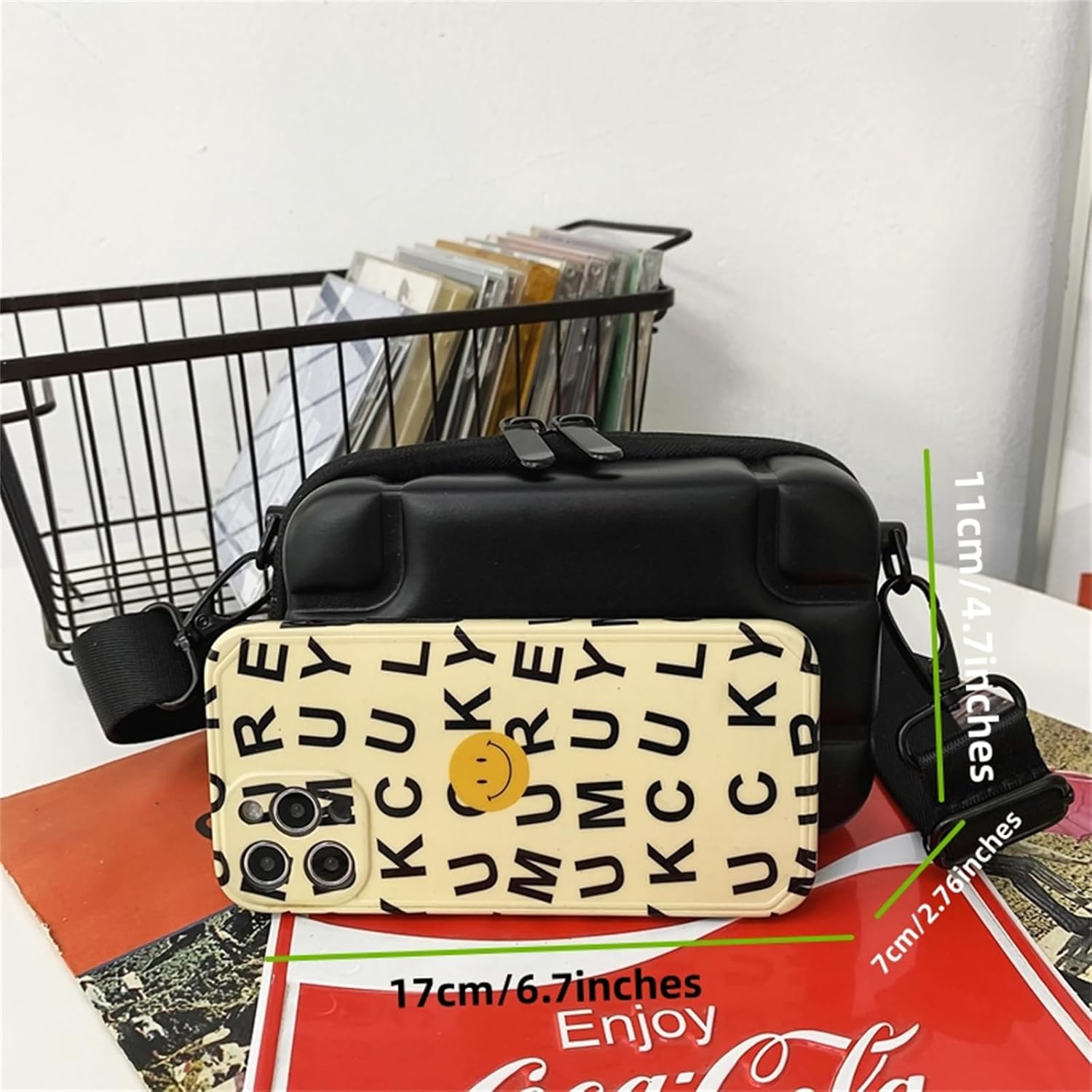 Fashion Crossbody Square Bag Soft Leather Small Box Bag Shoulder Messenger Bags for Men and Women - Image 6