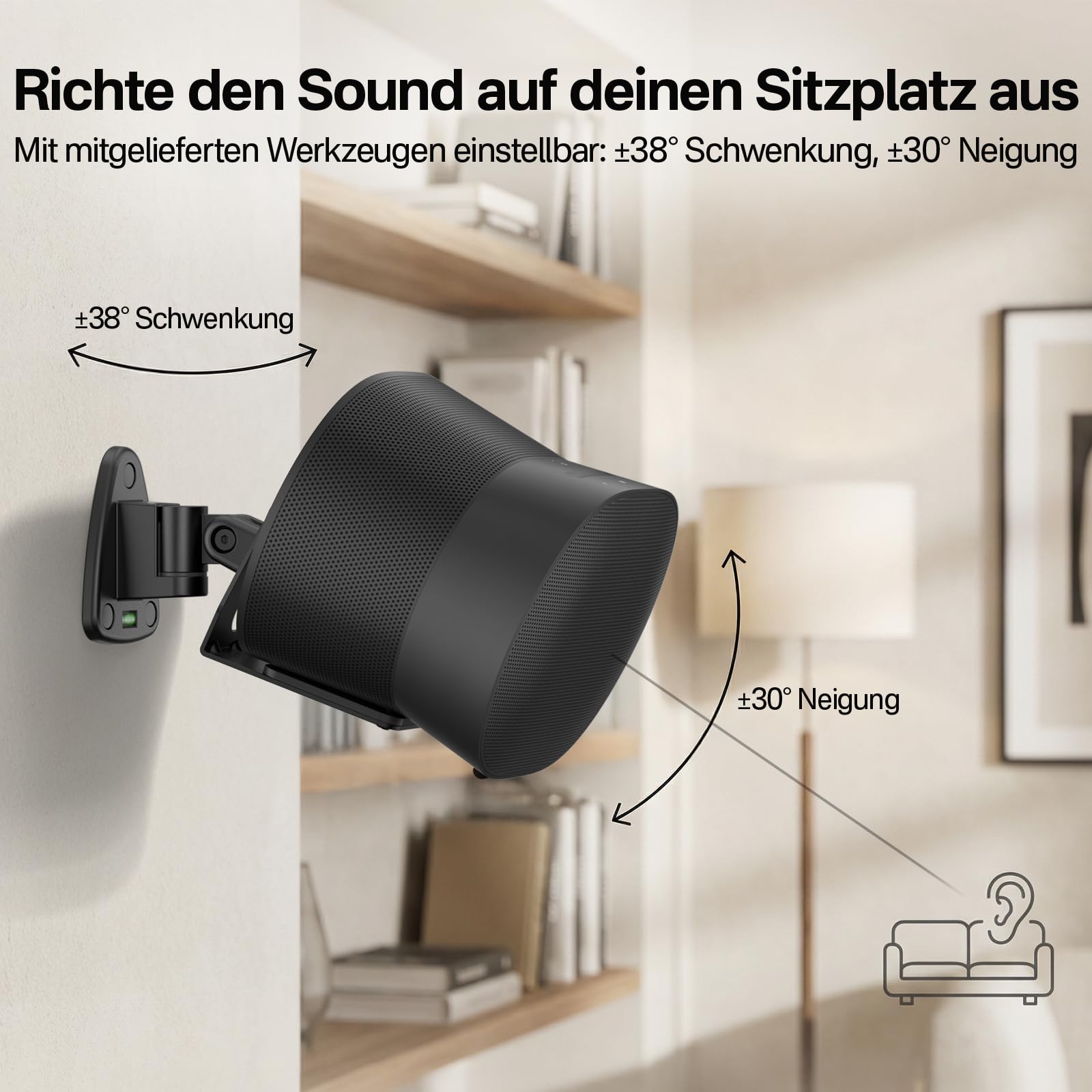 Supporto per altoparlanti Sonos Era 300 da parete, supporto per altoparlanti regolabili per supporto Sonos Era 300, resistente supporto da parete per altoparlanti fino a 10 kg, confezione da 2