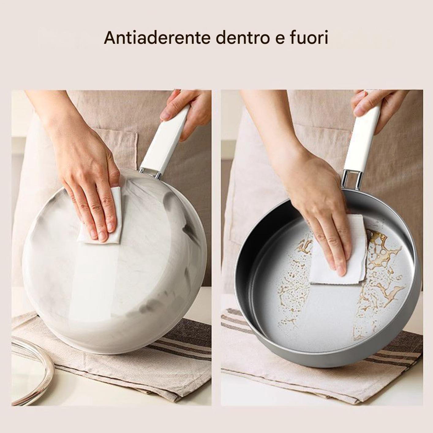 Non-Stick-Pfannen mit Deckel – Edelstahlpfannen nicht Stick | Pfanne zur Keramikbeschichtung von Titan-Kochtöpfen | Pfanne zum Kochen für Induktion | Kochutensilien | Keramikbeschichtetes Kochgeschirr Induktionsgeeignet Für Elektroherd Induktion Küchenzub