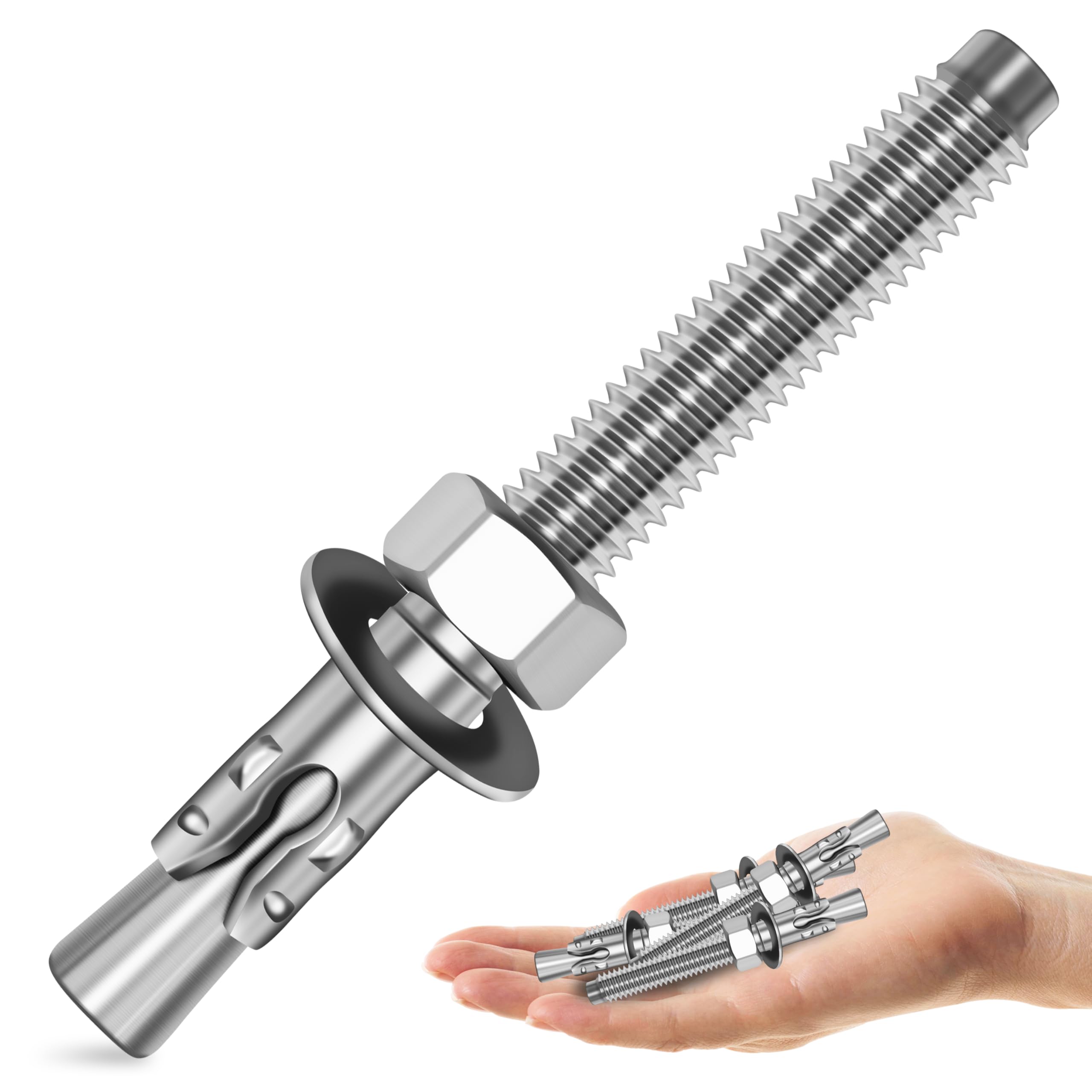 Stainless Steel Wedge Anchors - Secure Concrete & Brick -16 Stainless Steel Wedge Anchors - Secure Concrete & Brick -16