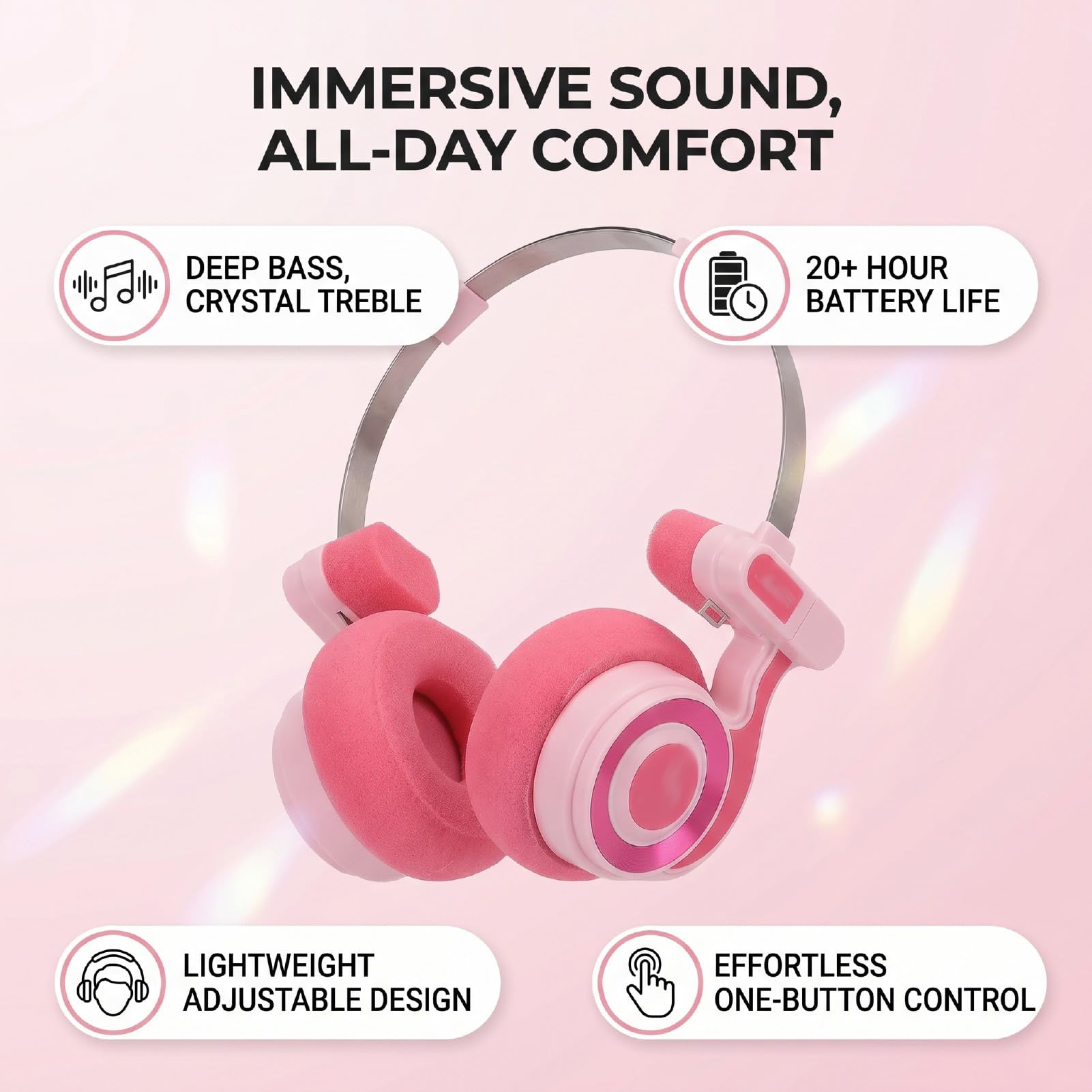 CCYLEZ Cuffie Bluetooth Over Ear 20 Ore Batteria, Auricolari Wireless in