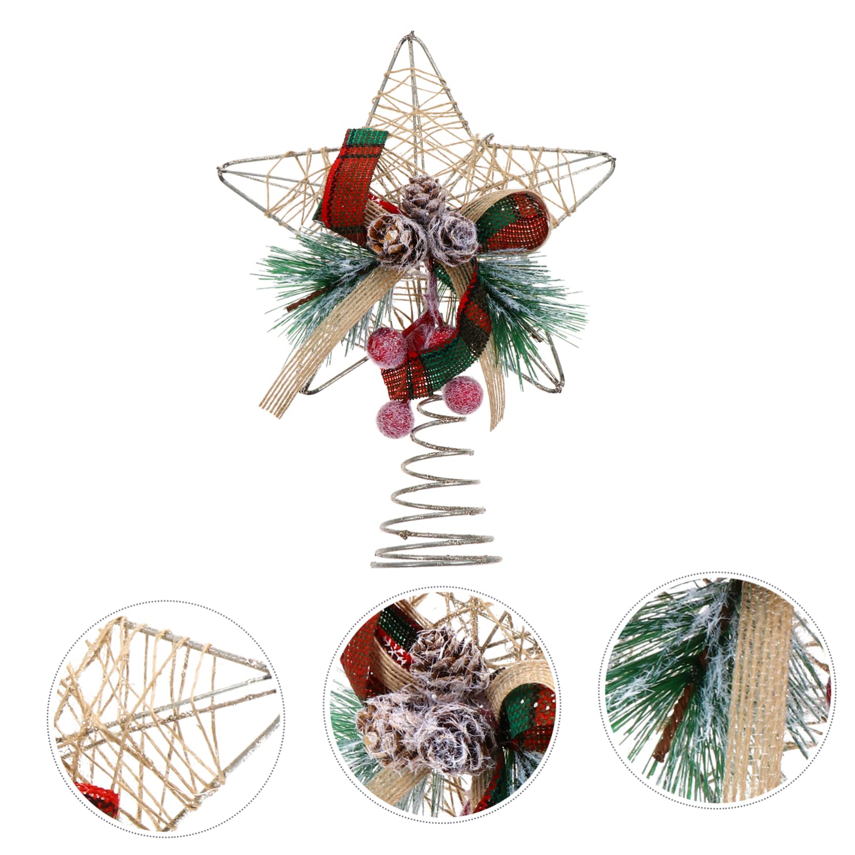 PRETYZOOM 5 Piezas Estrella Superior del Árbol De Navidad Ligero País Hombre Copa del Árbol Rojo Exterior Adornos Neón Pan De Jengibre Luces De Hadas Puerta Decoración Pre Madera