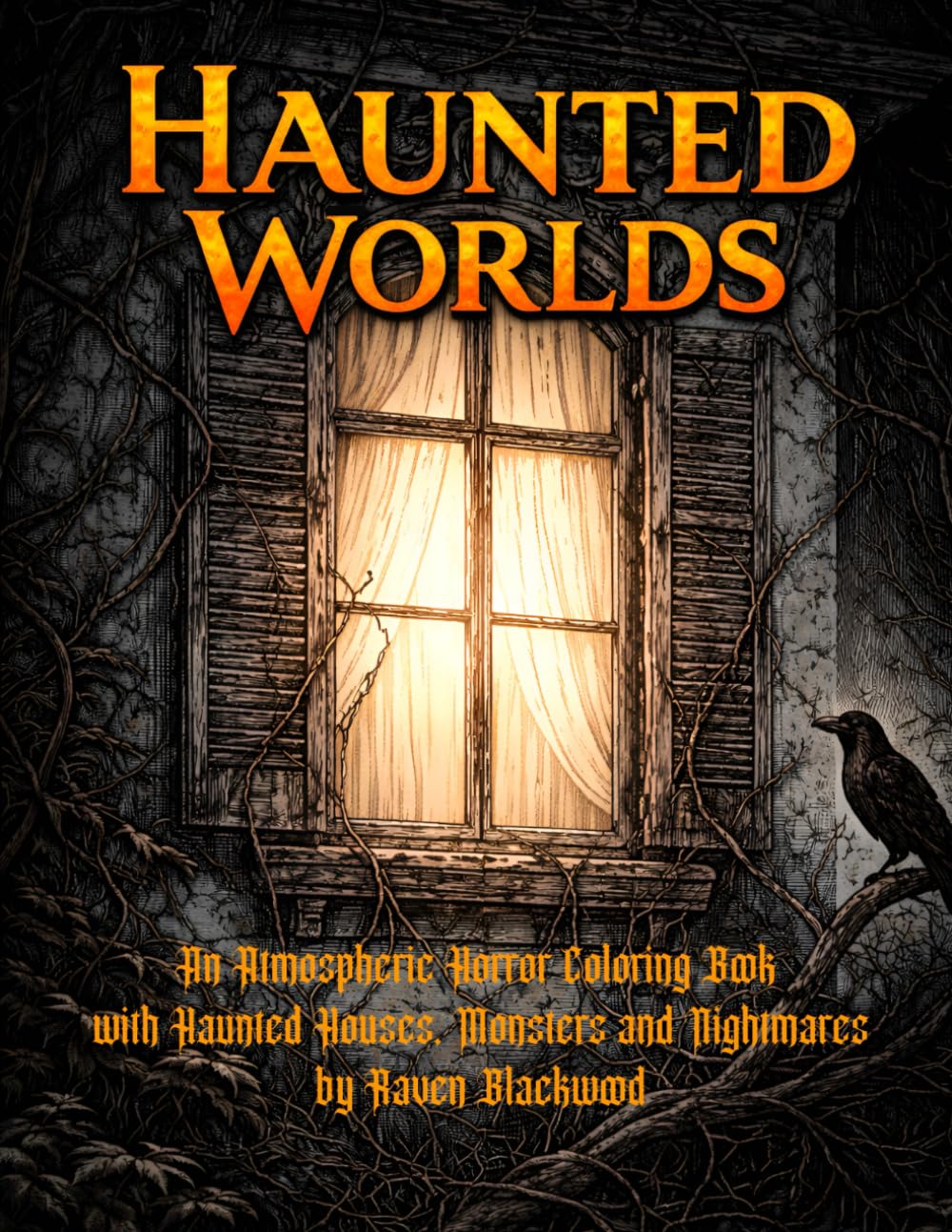 Haunted Worlds: An Atmospheric Horror Coloring Book with Haunted Houses, Monster's and Nightmares